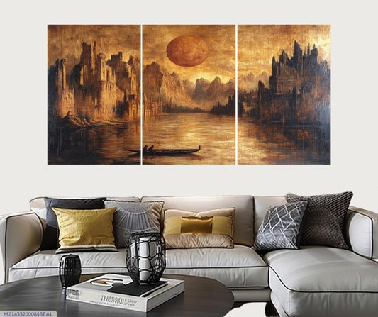 Wooden wall hanging set decorative wall art (3set).